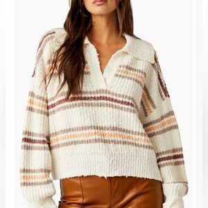 Free People Kennedy Stripe Pullover Sweater, XS
